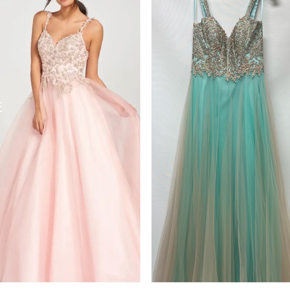 Colette by Mon Cheri tulle embellished bodice long gown